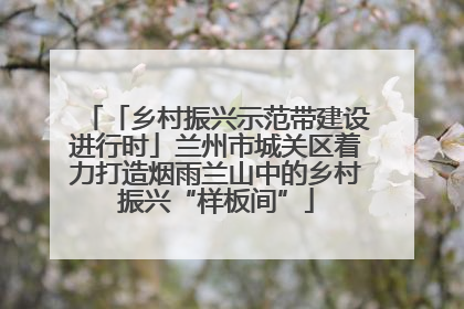 「乡村振兴示范带建设进行时」兰州市城关区着力打造烟雨兰山中的乡村振兴“样板间”