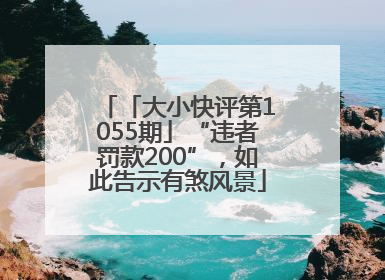 「大小快评第1055期」“违者罚款200”，如此告示有煞风景