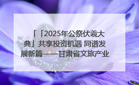「2025年公祭伏羲大典」共享投资机遇 同谱发展新篇——甘肃省文旅产业链招商引资推介会侧记