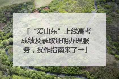 “爱山东”上线高考成绩及录取证明办理服务，操作指南来了→