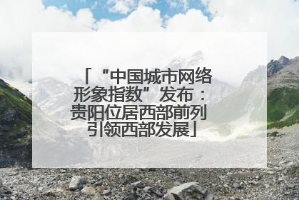 “中国城市网络形象指数”发布：贵阳位居西部前列 引领西部发展