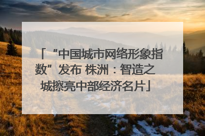 “中国城市网络形象指数”发布 株洲：智造之城擦亮中部经济名片