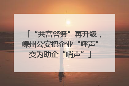 “共富警务”再升级，嵊州公安把企业“呼声”变为助企“哨声”