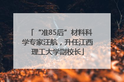“准85后”材料科学专家汪航，升任江西理工大学副校长