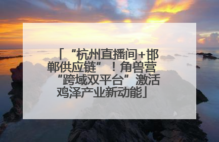 “杭州直播间+邯郸供应链”！角兽营“跨域双平台”激活鸡泽产业新动能