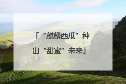 “麒麟西瓜”种出“甜蜜”未来