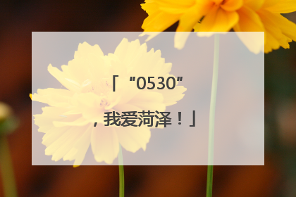 “0530”，我爱菏泽！