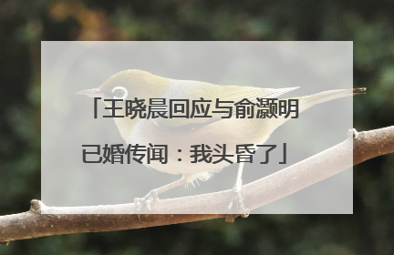 王晓晨回应与俞灏明已婚传闻：我头昏了