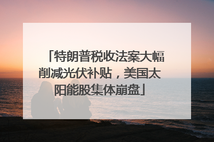 特朗普税收法案大幅削减光伏补贴，美国太阳能股集体崩盘