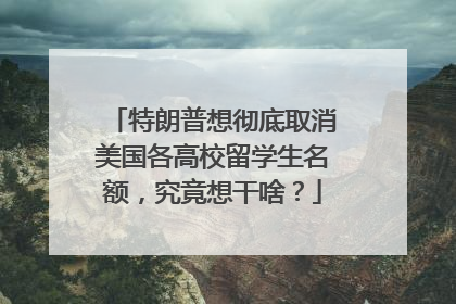 特朗普想彻底取消美国各高校留学生名额，究竟想干啥？