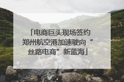 电商巨头现场签约 郑州航空港加速驶向“丝路电商”新蓝海