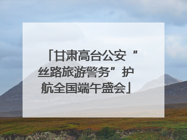 甘肃高台公安“丝路旅游警务”护航全国端午盛会