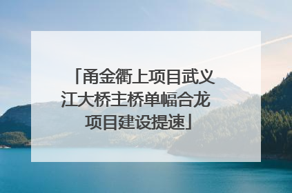 甬金衢上项目武义江大桥主桥单幅合龙 项目建设提速