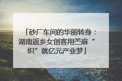 砂厂车间的华丽转身：湖南返乡女创客用苎麻“织”就亿元产业梦