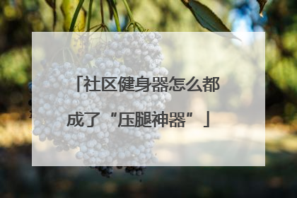 社区健身器怎么都成了“压腿神器”