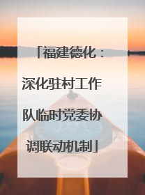 福建德化：深化驻村工作队临时党委协调联动机制