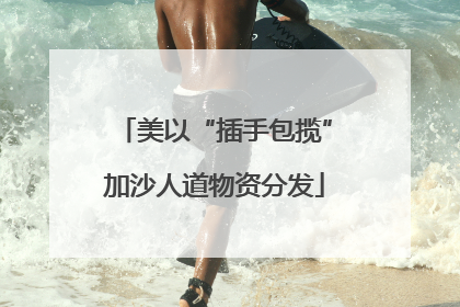 美以“插手包揽”加沙人道物资分发