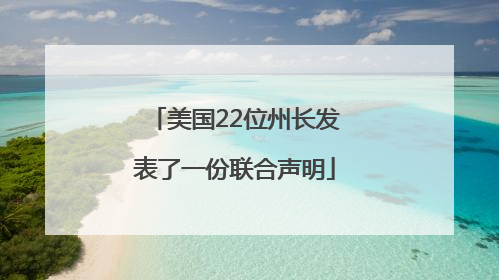 美国22位州长发表了一份联合声明