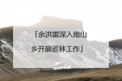 余洪雷深入南山乡开展巡林工作