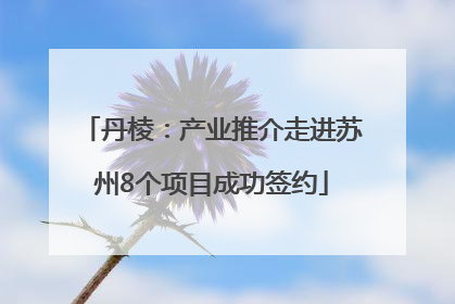 丹棱：产业推介走进苏州8个项目成功签约