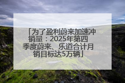 为了盈利蔚来加速冲销量：2025年第四季度蔚来、乐道合计月销目标达5万辆