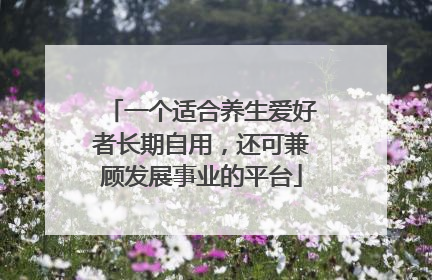 一个适合养生爱好者长期自用，还可兼顾发展事业的平台