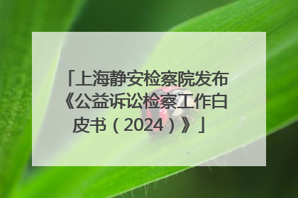 上海静安检察院发布《公益诉讼检察工作白皮书（2024）》