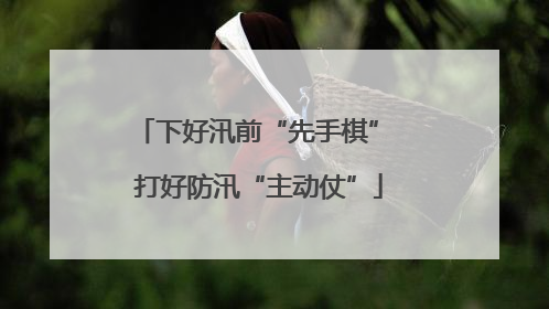 下好汛前“先手棋” 打好防汛“主动仗”