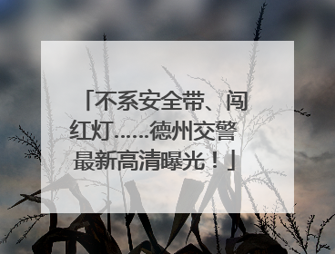 不系安全带、闯红灯……德州交警最新高清曝光！