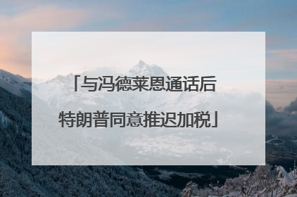 与冯德莱恩通话后 特朗普同意推迟加税