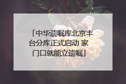 中华遗嘱库北京丰台分库正式启动 家门口就能立遗嘱