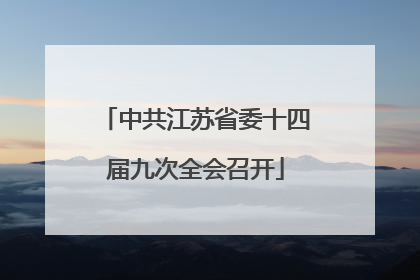 中共江苏省委十四届九次全会召开