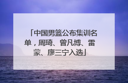 中国男篮公布集训名单，周琦、曾凡博、雷蒙、廖三宁入选