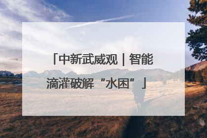 中新武威观｜智能滴灌破解“水困”