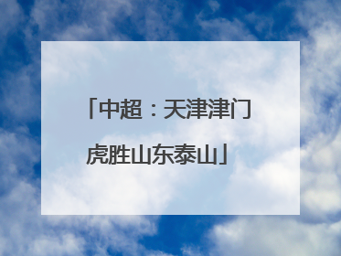 中超：天津津门虎胜山东泰山