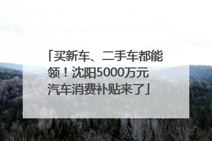 买新车、二手车都能领！沈阳5000万元汽车消费补贴来了
