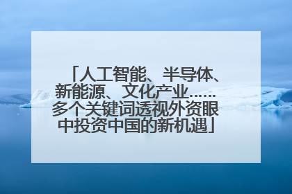 人工智能、半导体、新能源、文化产业……多个关键词透视外资眼中投资中国的新机遇