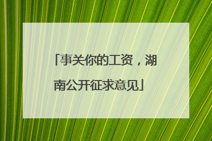 事关你的工资，湖南公开征求意见