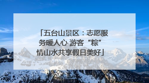 五台山景区：志愿服务暖人心 游客“粽”情山水共享假日美好