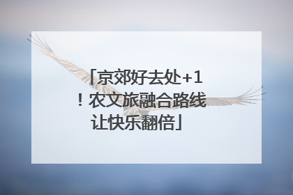 京郊好去处+1！农文旅融合路线让快乐翻倍
