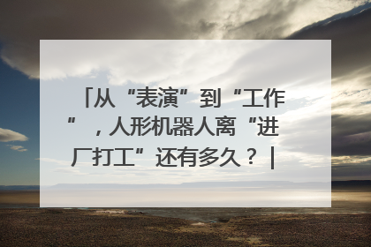 从“表演”到“工作”，人形机器人离“进厂打工”还有多久？｜机器人商业新纪元