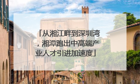 从湘江畔到深圳湾，湘潭跑出中高端产业人才引进加速度
