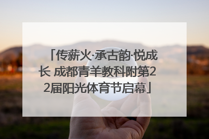 传薪火·承古韵·悦成长 成都青羊教科附第22届阳光体育节启幕
