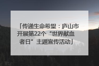 传递生命希望：庐山市开展第22个“世界献血者日”主题宣传活动