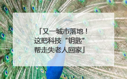 又一城市落地！这把科技“钥匙”帮走失老人回家