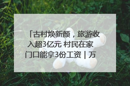 古村焕新颜，旅游收入超3亿元 村民在家门口能拿3份工资｜万千气象看四川