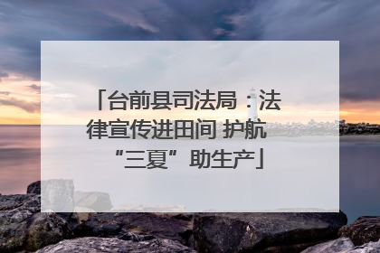台前县司法局：法律宣传进田间 护航“三夏”助生产