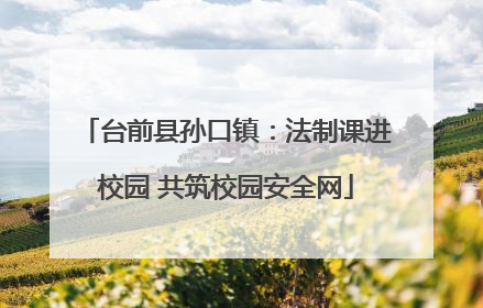 台前县孙口镇：法制课进校园 共筑校园安全网