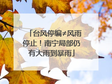 台风停编≠风雨停止！南宁局部仍有大雨到暴雨