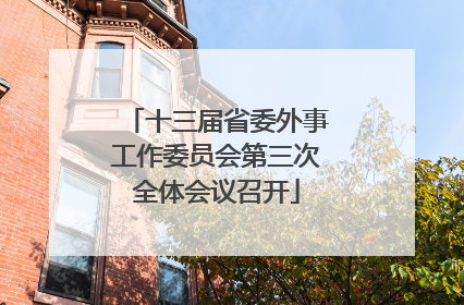 十三届省委外事工作委员会第三次全体会议召开